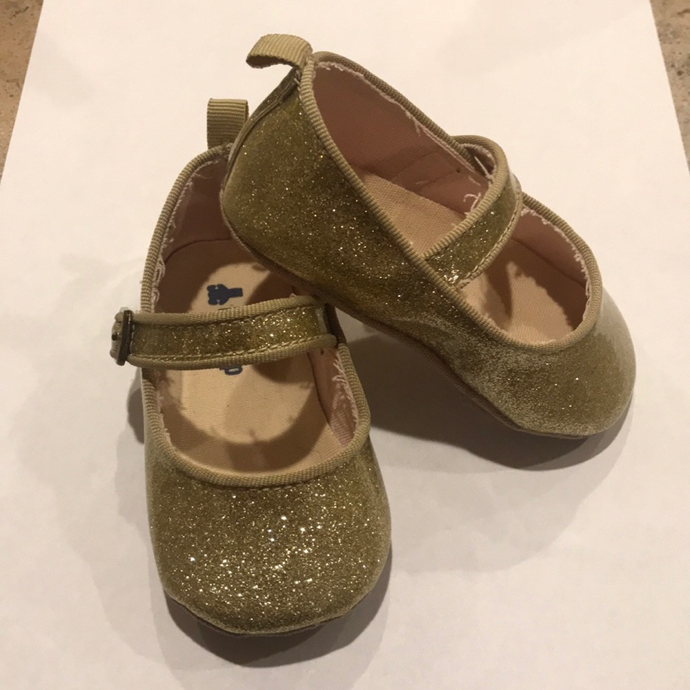 Gap baby gold glitter shoes